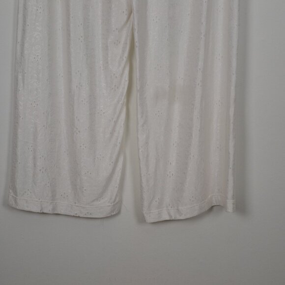 Foxers Lounge Pants Womens M Eyelet Design Drawstring Waist Soft Relaxed Fit - Picture 5 of 9
